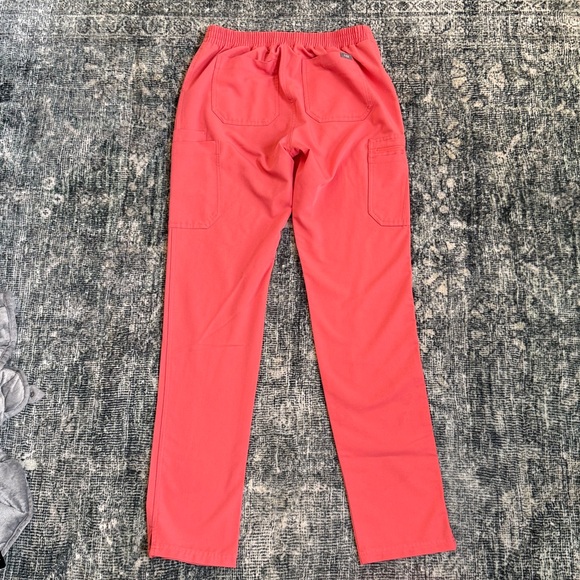 Figs Women's Pants in Hot Coral, Small Tall - Picture 10 of 11